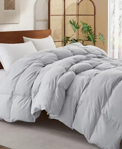 Unikome All Season White Goose Down Fiber Comforter, King In Gray