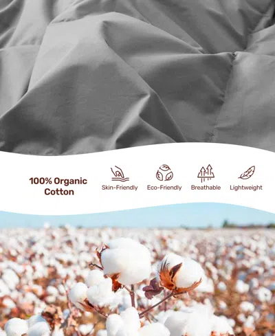 Unikome Cotton Goose Down Feather Fiber Comforter, Twin In Gray