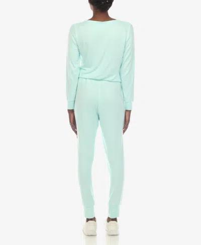 White Mark Women's 2 Piece Tie Dye Lounge Set In Blue