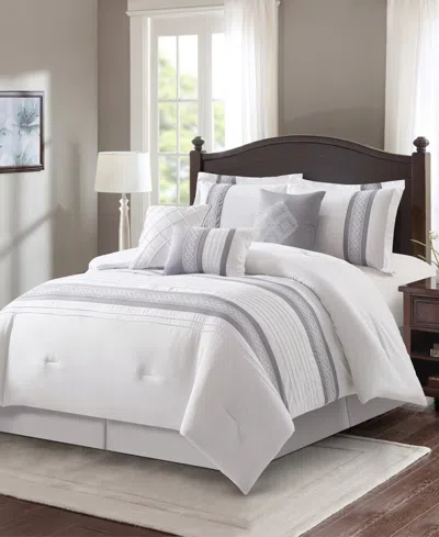 Stratford Park Durango Stripes 7-pc. Comforter Set, King In Gray