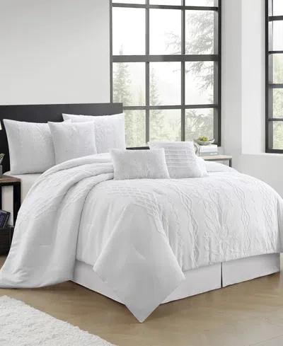 Stratford Park Lexia Leaves 7-pc. Comforter Set, King In White