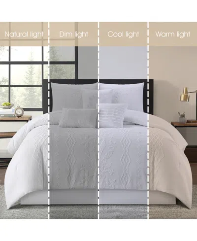 Stratford Park Lexia Leaves 7-pc. Comforter Set, King In White