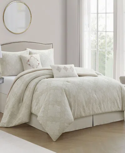 Stratford Park Prissa Medallion 6-pc. Comforter Set, California King In White