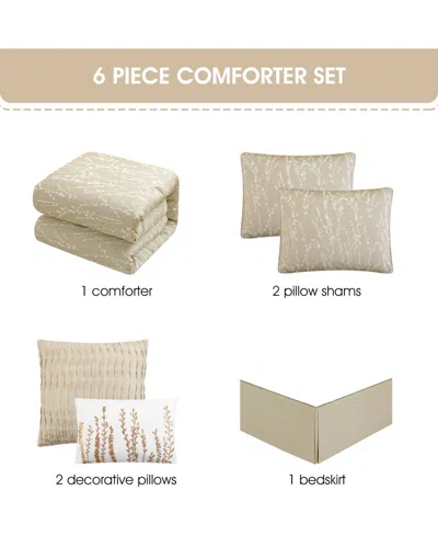 Stratford Park Priya Floral 6-pc. Comforter Set, King In Brown
