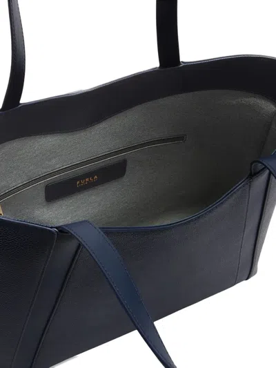 Furla Large Goccia Leather Tote Bag In Blue