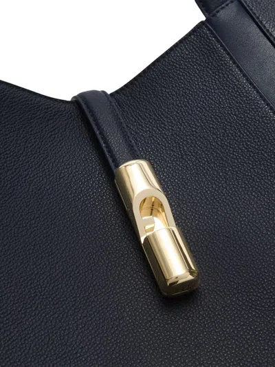 Furla Large Goccia Leather Tote Bag In Blue