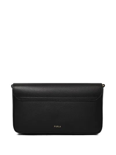 Furla " Iride" Ares Leather  Small Crossbody Bag In Black