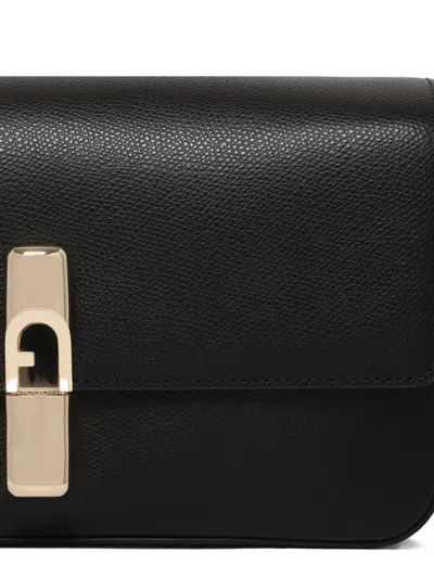 Furla " Iride" Ares Leather  Small Crossbody Bag In Black