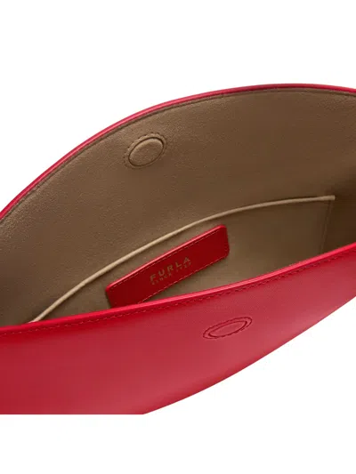 Furla Gucci  Black Leather Belt With Gold Gg Marmont Buckle In Red