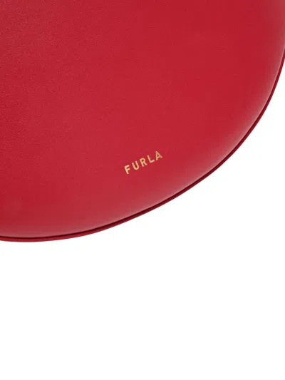 Furla Gucci  Black Leather Belt With Gold Gg Marmont Buckle In Red