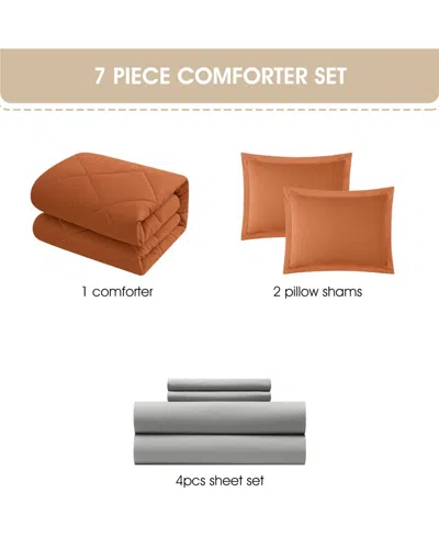Stratford Park Arelia Geometric 7-pc. Comforter Set, King In Orange