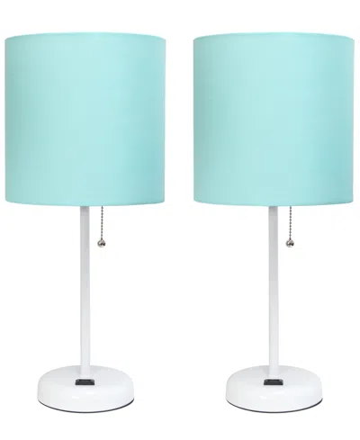 Limelights Stick Lamp With Charging Outlet, Set Of 2 In Multi