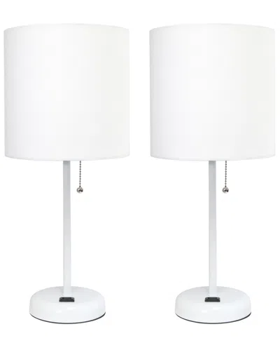 Limelights Stick Lamp With Charging Outlet, Set Of 2