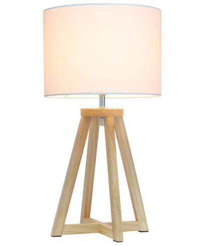 Simple Designs Interlocked Triangular Wood Table Lamp In Multi
