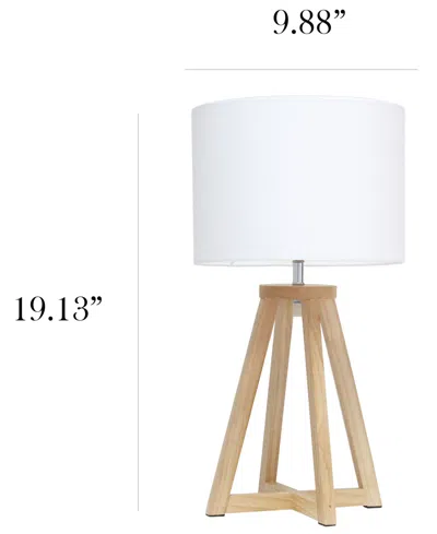Simple Designs Interlocked Triangular Wood Table Lamp In Multi
