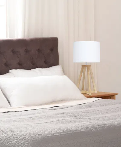 Simple Designs Interlocked Triangular Wood Table Lamp In Multi