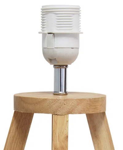 Simple Designs Interlocked Triangular Wood Table Lamp In Multi