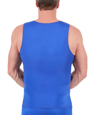 Instaslim Men's Big & Tall Compression Activewear Muscle Tank Top In Blue