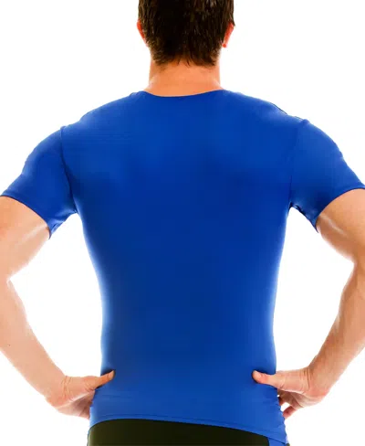 Instaslim Men's Big & Tall Compression Activewear Short Sleeve Crewneck T-shirt In Blue