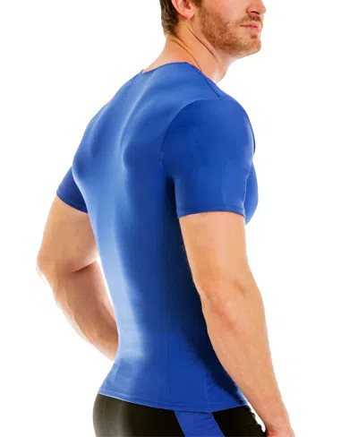 Instaslim Men's Big & Tall Compression Activewear Short Sleeve Crewneck T-shirt In Blue