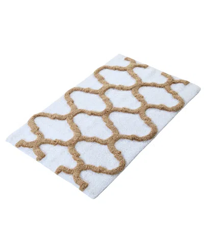 Saffron Fabs Geometric Non-skid Cotton Bath Rug, 24" X 36" In Multi