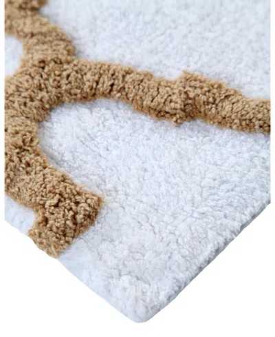 Saffron Fabs Geometric Non-skid Cotton Bath Rug, 24" X 36" In Multi