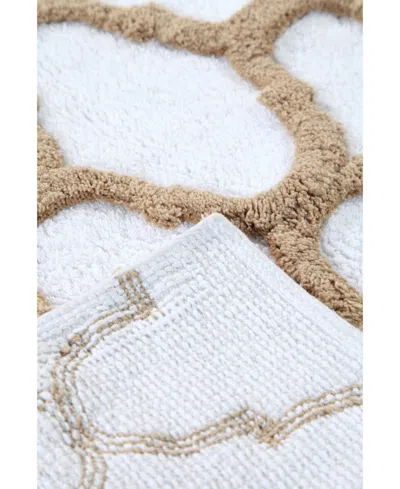 Saffron Fabs Geometric Non-skid Cotton Bath Rug, 24" X 36" In Multi