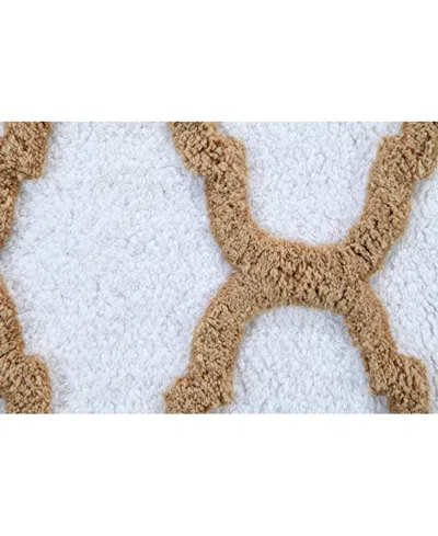 Saffron Fabs Geometric Non-skid Cotton Bath Rug, 24" X 36" In Multi