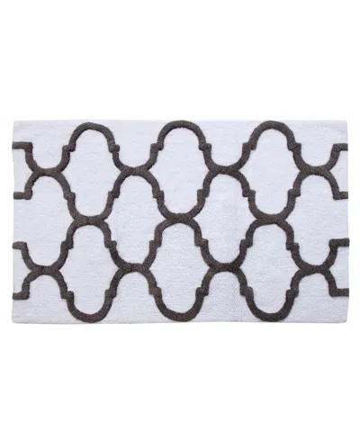 Saffron Fabs Geometric Non-skid Cotton Bath Rug, 30" X 50" In Multi