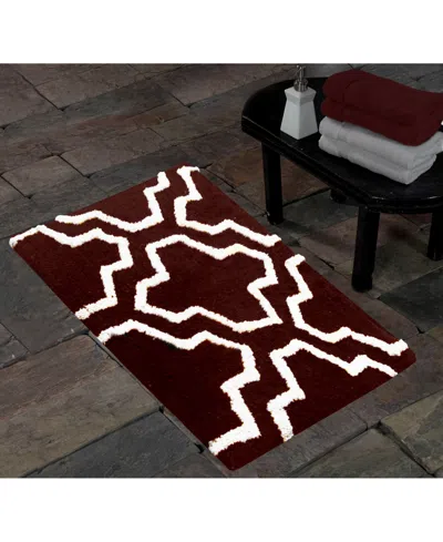 Saffron Fabs Quatrefoil Non-skid Cotton 2-pc. Bath Rug Set
