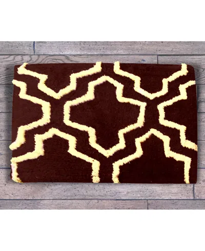 Saffron Fabs Quatrefoil Non-skid Cotton 2-pc. Bath Rug Set