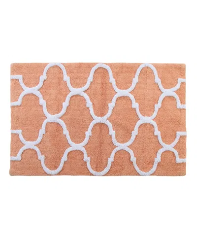 Saffron Fabs Geometric Non-skid Cotton Bath Rug, 30" X 50"