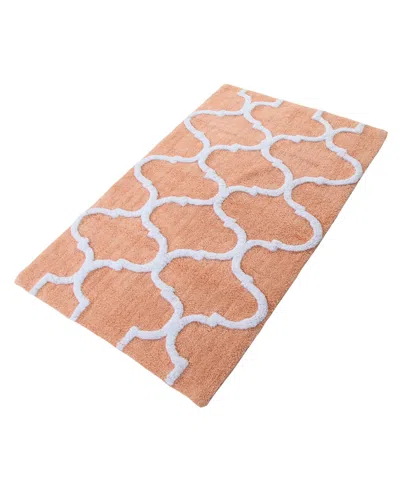 Saffron Fabs Geometric Non-skid Cotton Bath Rug, 30" X 50"