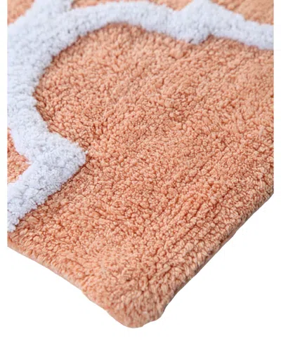 Saffron Fabs Geometric Non-skid Cotton Bath Rug, 30" X 50"
