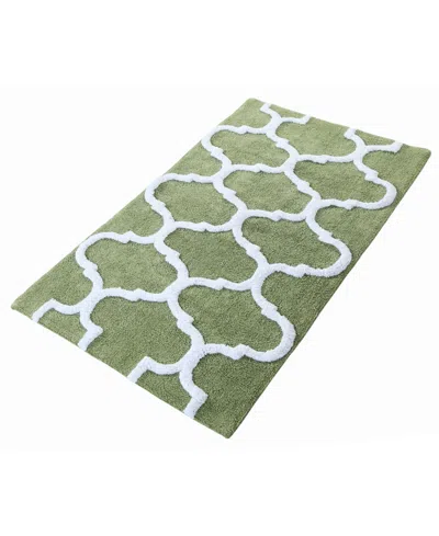 Saffron Fabs Geometric Non-skid Cotton Bath Rug, 30" X 50"