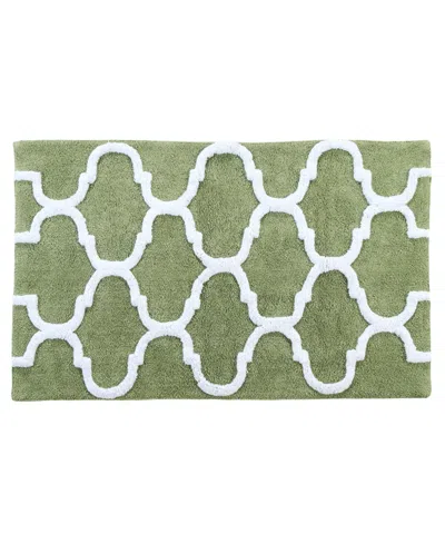 Saffron Fabs Geometric Non-skid Cotton Bath Rug, 30" X 50"