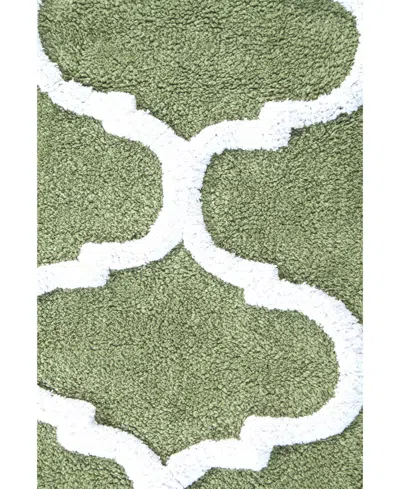 Saffron Fabs Geometric Non-skid Cotton Bath Rug, 30" X 50"