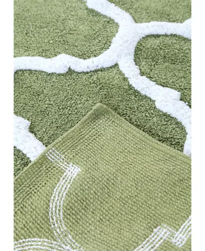 Saffron Fabs Geometric Non-skid Cotton Bath Rug, 30" X 50"