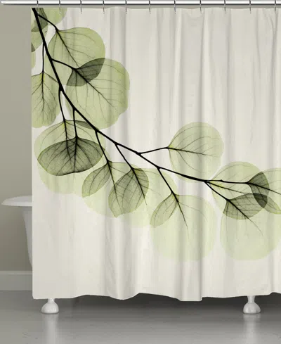 Laural Home Green Leaves Shower Curtain, 71" X 72"