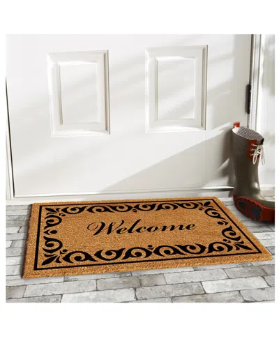 Home & More Breaux Welcome Natural Coir/vinyl Doormat, 24" X 36" In Multi