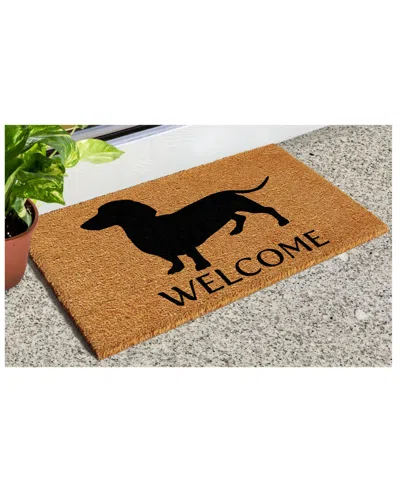 Home & More Dachshund Natural Coir/vinyl Doormat, 24" X 36" In Multi