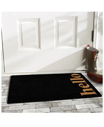 Home & More Vertical Hello Coir/vinyl Doormat, 17" X 29" In Multi