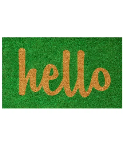 Home & More Hello Script Coir/vinyl Doormat, 24" X 36"