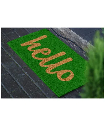 Home & More Hello Script Coir/vinyl Doormat, 24" X 36"