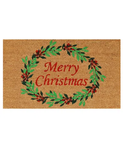 Home & More Christmas Wreath Coir/vinyl Doormat, 17" X 29"