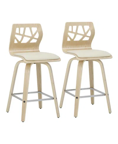 Lumisource Folia Mid-century Modern Counter Stool, Set Of 2
