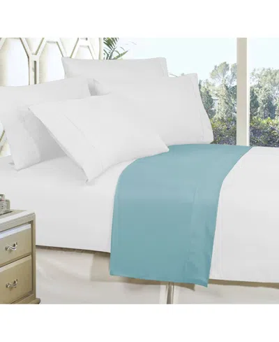Elegant Comfort Silky Soft Flat Sheet, Twin In Blue