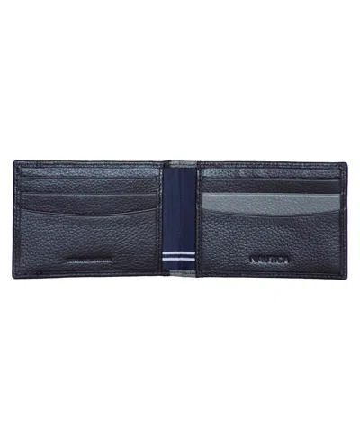 Nautica Men's Front Pocket Leather Wallet In Blue