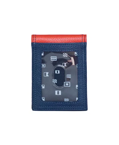 Nautica Men's Front Pocket Leather Wallet In Blue