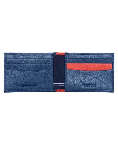 Nautica Men's Front Pocket Leather Wallet In Blue
